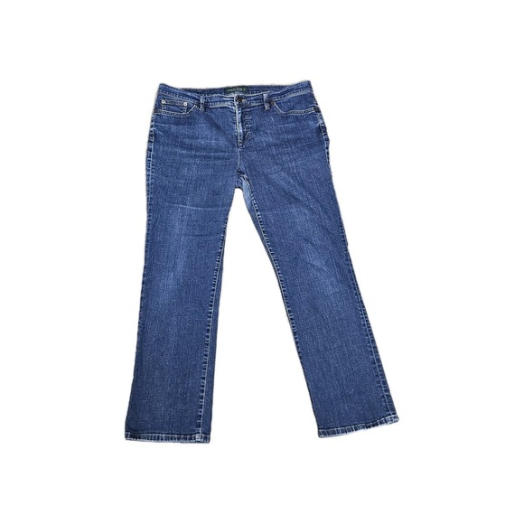 Lauren Ralph Lauren Denim - Lauren Ralph Lauren (LRL) Women's Modern Straight Denim Jeans - 14 - Midrise